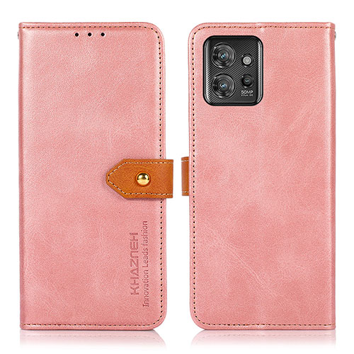 Leather Case Stands Flip Cover Holder N07P for Motorola ThinkPhone 5G Pink