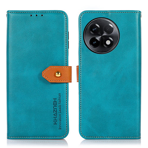 Leather Case Stands Flip Cover Holder N07P for OnePlus 11R 5G Cyan