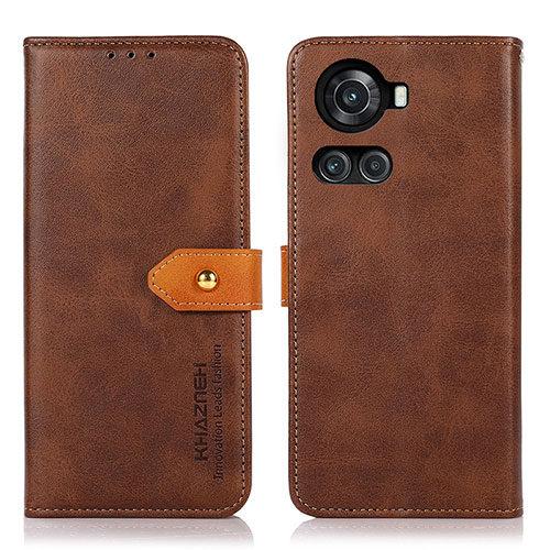 Leather Case Stands Flip Cover Holder N07P for OnePlus Ace 5G Brown