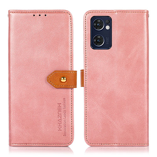 Leather Case Stands Flip Cover Holder N07P for OnePlus Nord CE 2 5G Pink