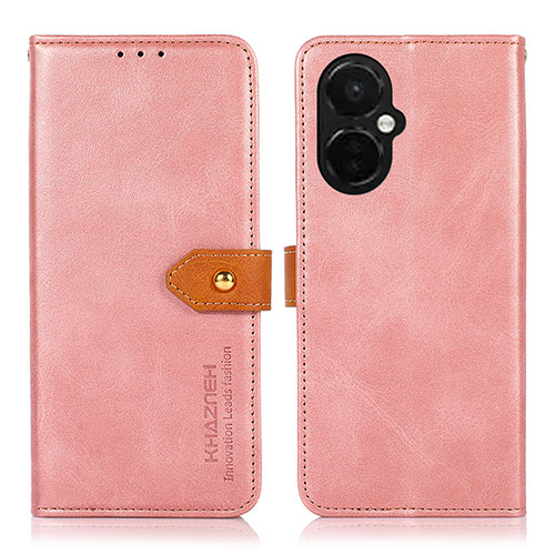 Leather Case Stands Flip Cover Holder N07P for OnePlus Nord CE 3 Lite 5G Pink