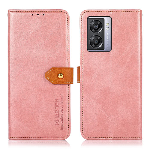 Leather Case Stands Flip Cover Holder N07P for Oppo K10 5G India Pink