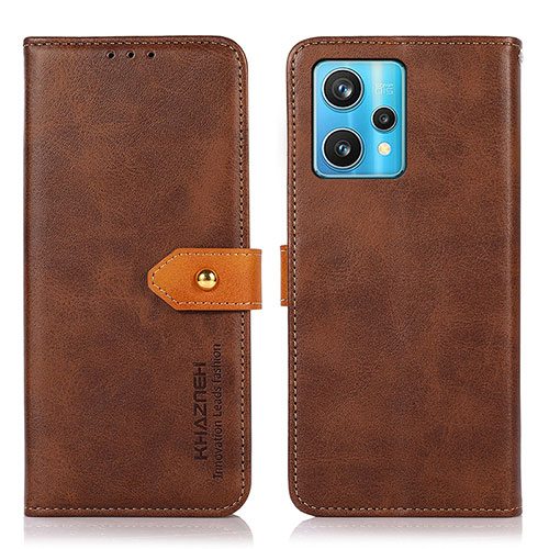 Leather Case Stands Flip Cover Holder N07P for Realme 9 4G Brown