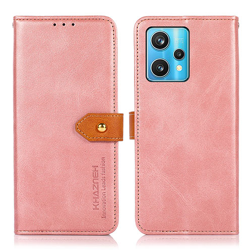 Leather Case Stands Flip Cover Holder N07P for Realme 9 4G Pink