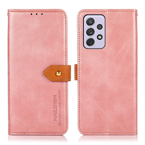 Leather Case Stands Flip Cover Holder N07P for Samsung Galaxy A73 5G Pink