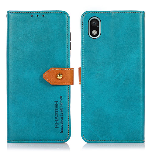 Leather Case Stands Flip Cover Holder N07P for Sony Xperia Ace III Cyan