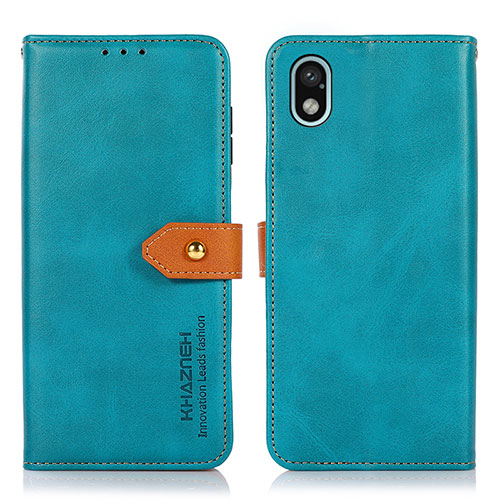 Leather Case Stands Flip Cover Holder N07P for Sony Xperia Ace III SOG08 Cyan