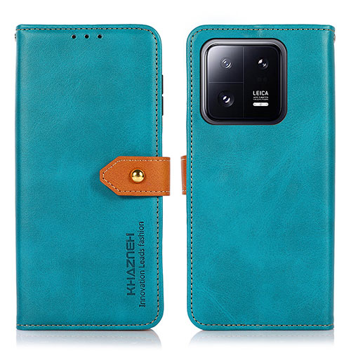 Leather Case Stands Flip Cover Holder N07P for Xiaomi Mi 13 Pro 5G Cyan