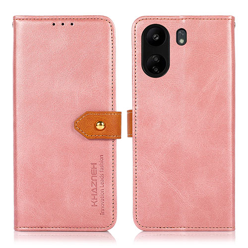 Leather Case Stands Flip Cover Holder N07P for Xiaomi Poco C65 Pink