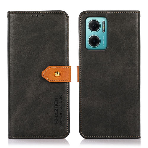 Leather Case Stands Flip Cover Holder N07P for Xiaomi Redmi 11 Prime 5G Black