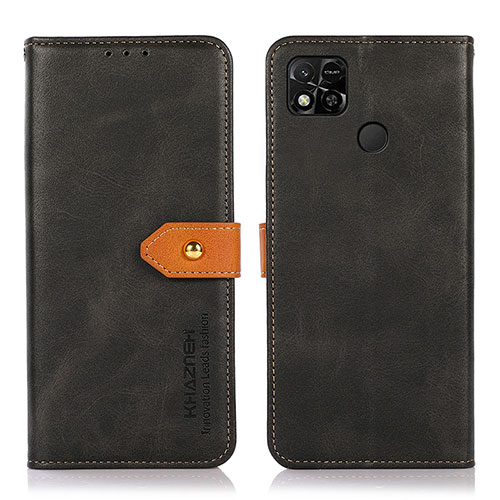 Leather Case Stands Flip Cover Holder N07P for Xiaomi Redmi 9 Activ Black