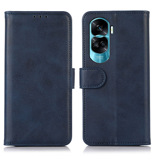 Leather Case Stands Flip Cover Holder N08P for Huawei Honor 90 Lite 5G Blue