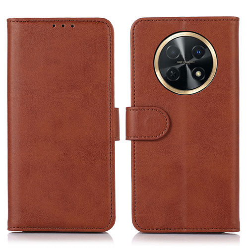 Leather Case Stands Flip Cover Holder N08P for Huawei Nova Y91 Brown