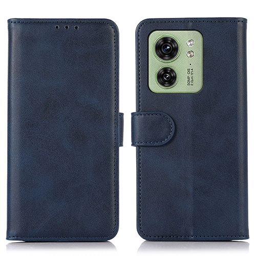 Leather Case Stands Flip Cover Holder N08P for Motorola Moto Edge 40 5G Blue