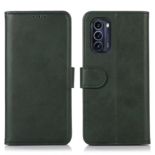 Leather Case Stands Flip Cover Holder N08P for Motorola Moto G52j 5G Green