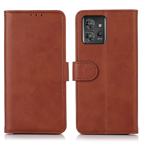 Leather Case Stands Flip Cover Holder N08P for Motorola ThinkPhone 5G Brown