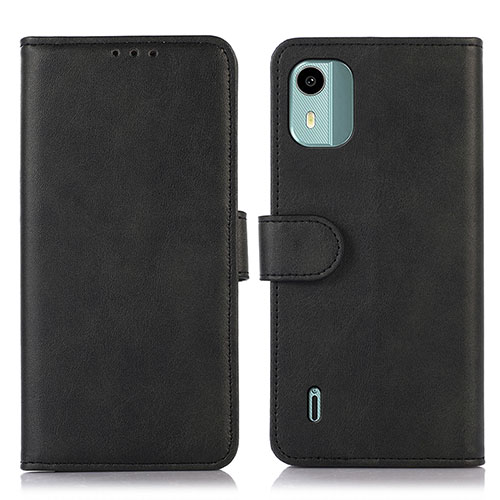 Leather Case Stands Flip Cover Holder N08P for Nokia C12 Black