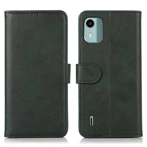 Leather Case Stands Flip Cover Holder N08P for Nokia C12 Green