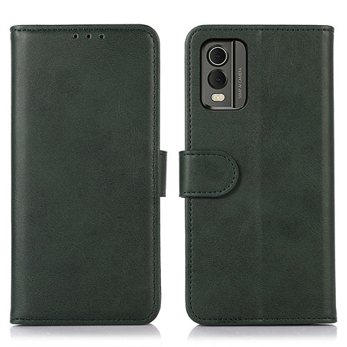 Leather Case Stands Flip Cover Holder N08P for Nokia C210 Green