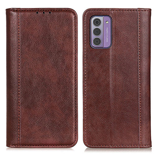 Leather Case Stands Flip Cover Holder N08P for Nokia G42 5G Brown