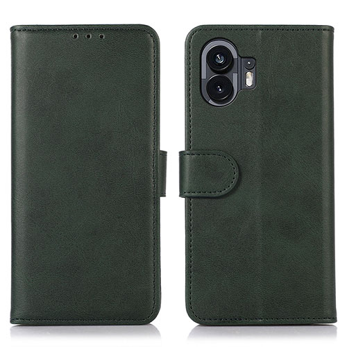 Leather Case Stands Flip Cover Holder N08P for Nothing Phone 2 Green