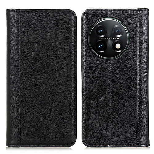 Leather Case Stands Flip Cover Holder N08P for OnePlus 11 5G Black