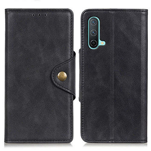 Leather Case Stands Flip Cover Holder N08P for OnePlus Nord CE 5G Black