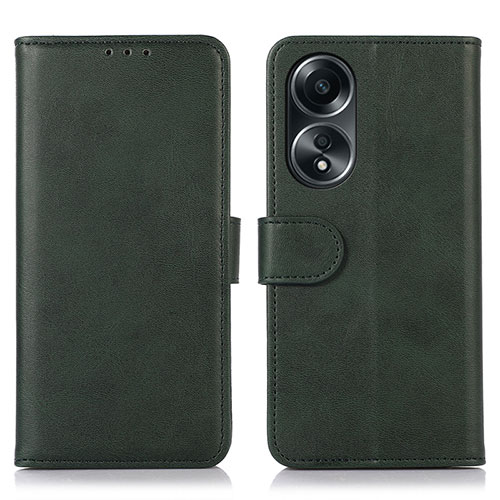 Leather Case Stands Flip Cover Holder N08P for Oppo A18 Green