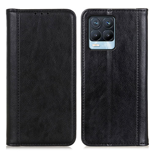 Leather Case Stands Flip Cover Holder N08P for Realme 8 Pro Black