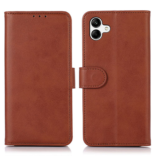 Leather Case Stands Flip Cover Holder N08P for Samsung Galaxy A04 4G Brown