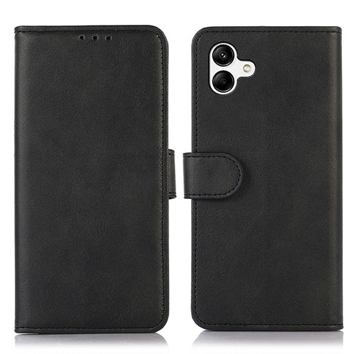 Leather Case Stands Flip Cover Holder N08P for Samsung Galaxy A05 Black