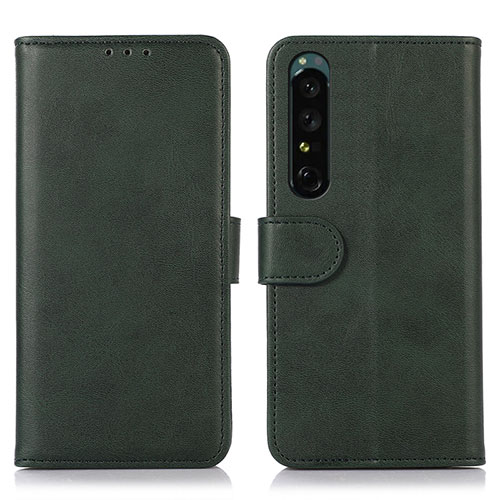 Leather Case Stands Flip Cover Holder N08P for Sony Xperia 1 IV Green