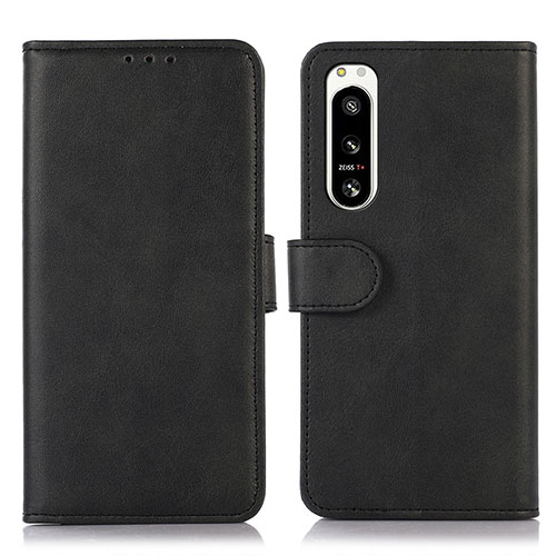 Leather Case Stands Flip Cover Holder N08P for Sony Xperia 5 IV Black