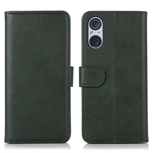 Leather Case Stands Flip Cover Holder N08P for Sony Xperia 5 V Green