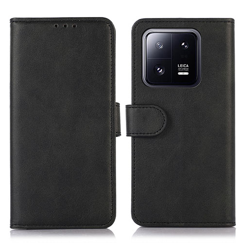 Leather Case Stands Flip Cover Holder N08P for Xiaomi Mi 13 5G Black