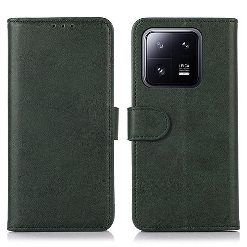 Leather Case Stands Flip Cover Holder N08P for Xiaomi Mi 13 5G Green