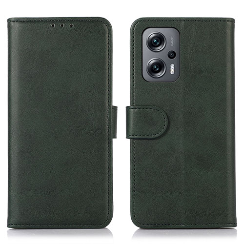 Leather Case Stands Flip Cover Holder N08P for Xiaomi Poco F5 5G Green