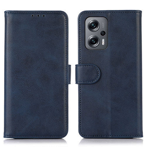 Leather Case Stands Flip Cover Holder N08P for Xiaomi Redmi Note 12 Turbo 5G Blue