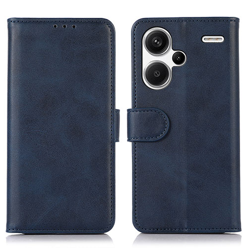 Leather Case Stands Flip Cover Holder N08P for Xiaomi Redmi Note 13 Pro+ Plus 5G Blue