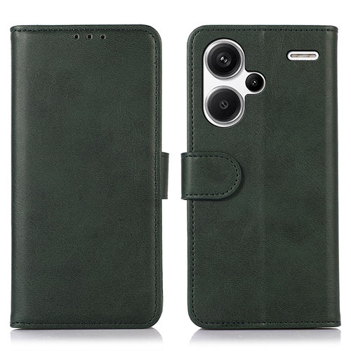 Leather Case Stands Flip Cover Holder N08P for Xiaomi Redmi Note 13 Pro+ Plus 5G Green