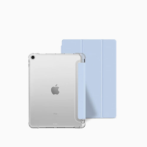 Leather Case Stands Flip Cover Holder P04 for Apple iPad 10.2 (2020) Sky Blue