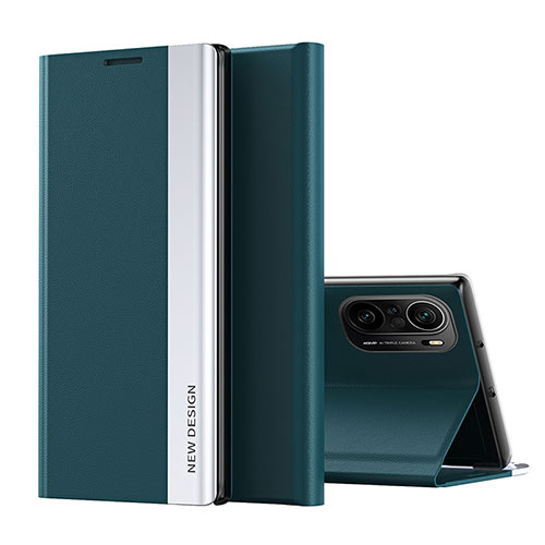 Leather Case Stands Flip Cover Holder Q01H for Xiaomi Mi 11i 5G Green