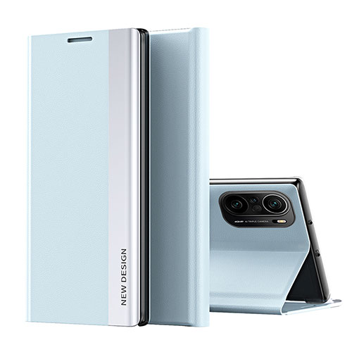 Leather Case Stands Flip Cover Holder Q01H for Xiaomi Mi 11i 5G Sky Blue