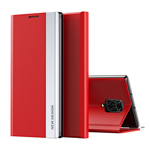 Leather Case Stands Flip Cover Holder Q01H for Xiaomi Poco M2 Pro Red