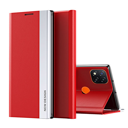 Leather Case Stands Flip Cover Holder Q01H for Xiaomi Redmi 10A 4G Red