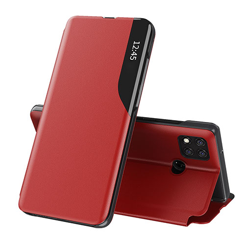 Leather Case Stands Flip Cover Holder Q02H for Xiaomi POCO C3 Red