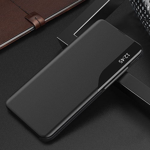 Leather Case Stands Flip Cover Holder Q02H for Xiaomi Poco X3 NFC Black