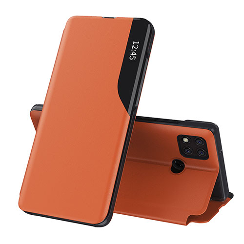 Leather Case Stands Flip Cover Holder Q02H for Xiaomi Redmi 10A 4G Orange