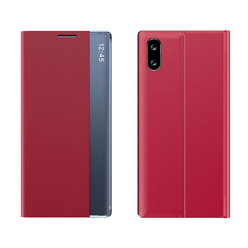 Leather Case Stands Flip Cover Holder Q04H for Xiaomi Redmi 9i Red