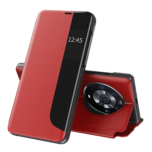 Leather Case Stands Flip Cover Holder QH1 for Huawei Honor Magic3 Pro 5G Red